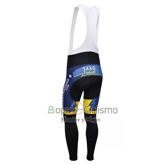 Tinkoff Saxo Bank Ropa Ciclismo Culotte Largo 2013 Mangas Largas Azul y AMarillo